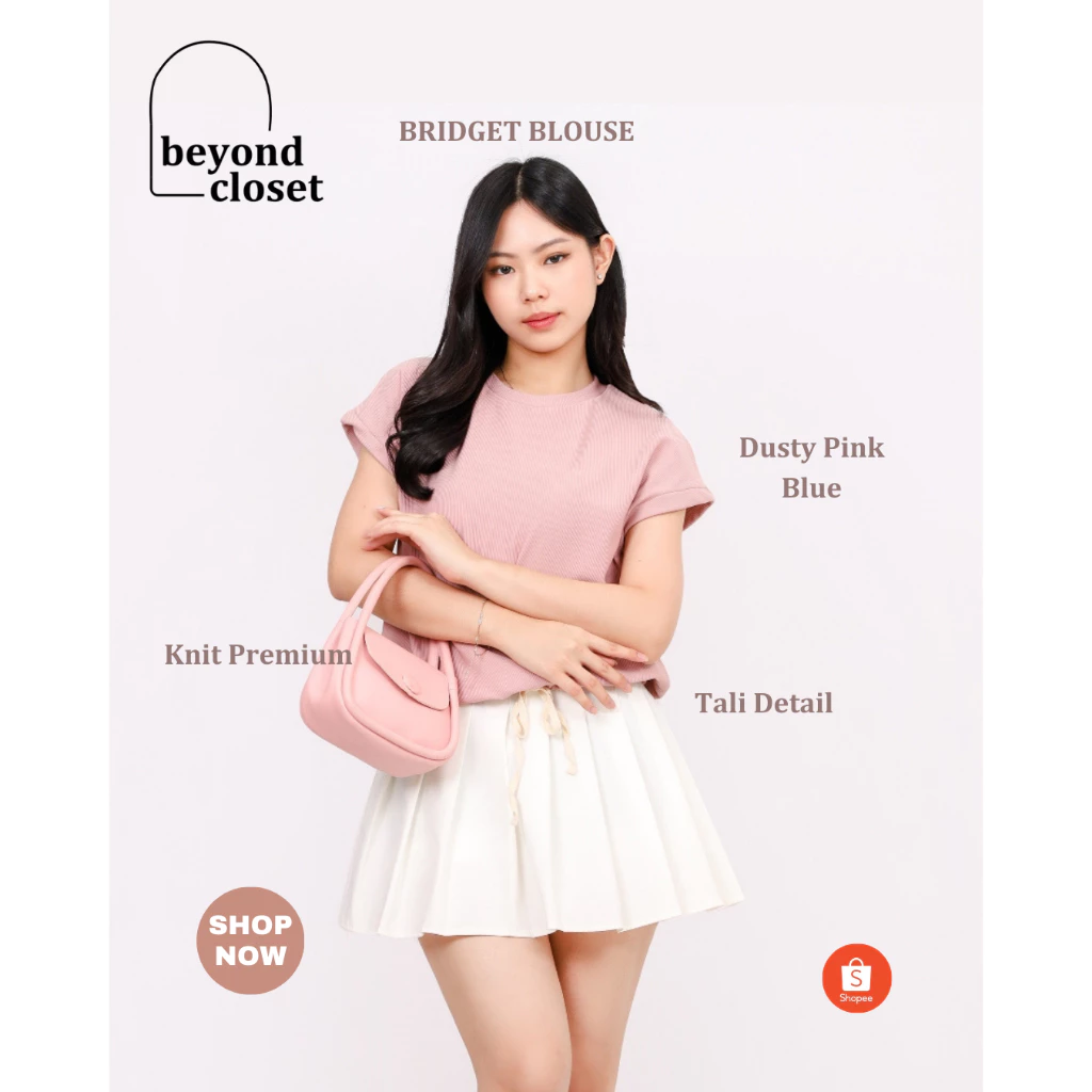 Beyond Closet Bridget Knit Blouse | Atasan Wanita Waffle Knit Premium Simple Modern High Quality