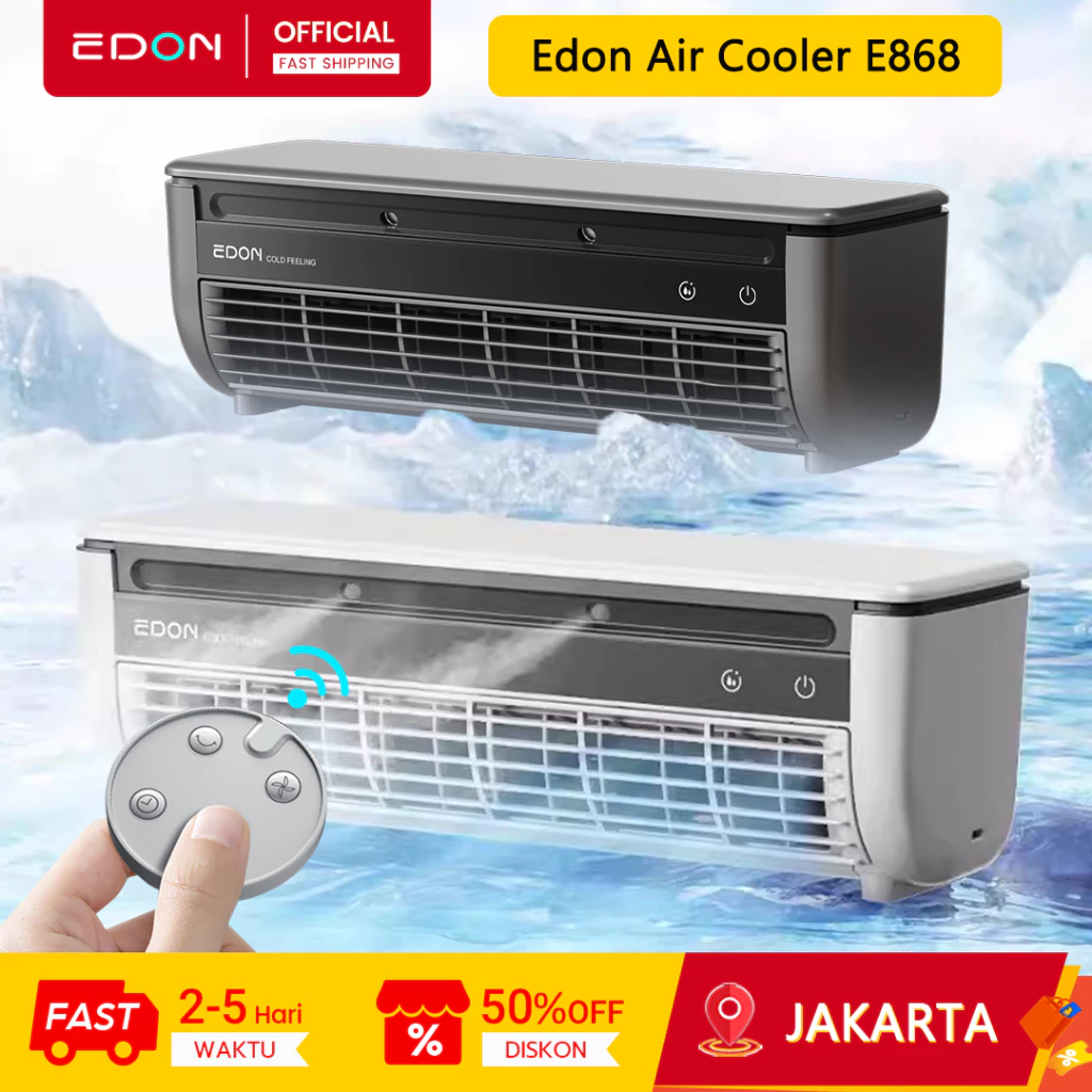 Edon Air Cooler Kipas E868 Pendinginan Cepat Selama 30s Kipas Angin AC Portable Kipas Dingin
